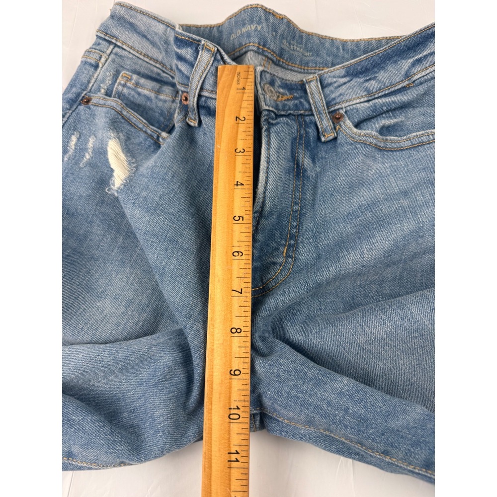 Old Navy OG Straight High‎ Rise Distressed Jeans Medium Wash Size 4 NWT - Picture 5 of 12